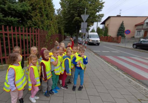 Nauka przechodzenia przez przejście dla pieszych.