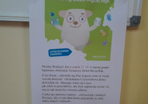 Plakat zapraszający na obchody Światowego Dnia Mycia Rąk